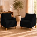 Ver imagem 1 de Kit 2 Poltronas Decorativas Serena Suede para Sala Recepção Escritório Conforto Luxo Contemporâneas