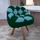 Ver imagem 1 de Poltrona Paloma Escritório Sala Giratória Madeira Suede Verde e Suede Azul Turquesa - Dominic Decor
