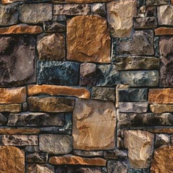 Papel de Parede Adesivo Lavável Pedra 3D Irregular Escura 9m - 1