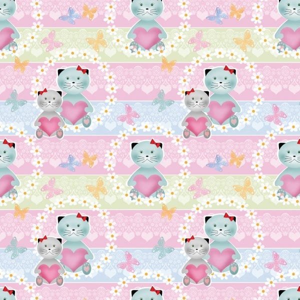 Papel de Parede Adesivo Lavável Gatinhos 15m - 1