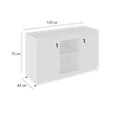 Ver imagem 3 de Armário Baixo com Chave MDF 120x45x72cm Yescasa Branco