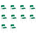 Ver imagem 2 de Kit 10 Cadeira Iso Infantil Creche, Escola Base Branco Verde Escuro