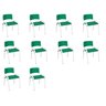 Kit 10 Cadeira Iso Infantil Creche, Escola Base Branco Verde Escuro - 2