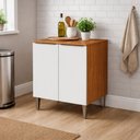 Ver imagem 3 de Balcão de Cozinha com 2 Portas Luana Cinamomo Branco Aramóveis