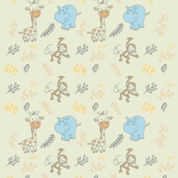 Papel de Parede Adesivo Lavável Animais da Floresta 12m - 1