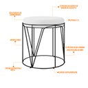 Ver imagem 2 de Puff Decorativo Aramado Preto Zaya L02 Corano Branco - Lyam Decor