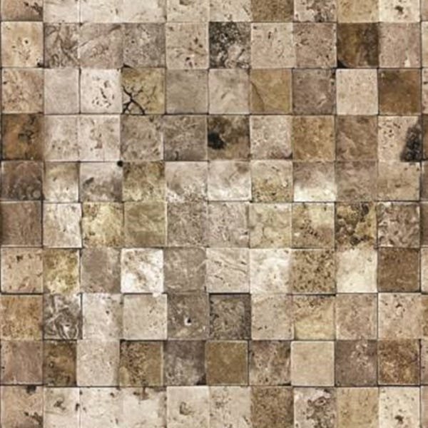 Papel de Parede Adesivo Lavável Pedra Quadrada Mármore 12m - 1
