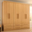Ver imagem 1 de Guarda-Roupa Casal 6 Portas 6 Gavetas Majestic Marrom/Freijó
