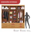 Ver imagem 5 de Guarda-Roupa Casal 6 Portas 6 Gavetas Majestic Marrom/Freijó
