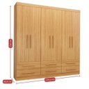 Ver imagem 3 de Guarda-Roupa Casal 6 Portas 6 Gavetas Majestic Marrom/Freijó