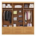 Ver imagem 6 de Guarda-Roupa Casal 6 Portas 6 Gavetas Majestic Marrom/Freijó