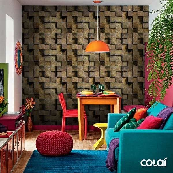 Papel de Parede Adesivo Lavável Pedras Rústicas 3D 18m - 4