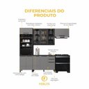 Ver imagem 5 de Cozinha Modulada Compacta Fidelitá Mônaco 4 Peças 270cm 10 Portas 2 Gavetas com Tampo Chumbo/tit