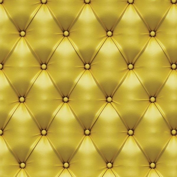 Papel de Parede Adesivo Lavável Capitone Amarelo 6m - 1