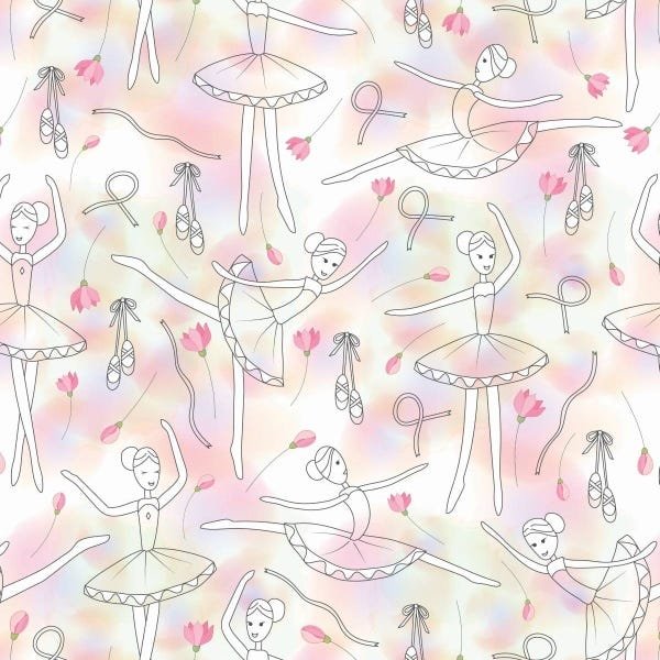 Papel de Parede Adesivo Lavável Bailarina Jovial