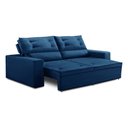 Ver imagem 3 de Sofá Retrátil 3 Lugares com Molas 2,00m Laila Suede Azul