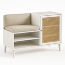 Ver imagem 1 de Sapateira com Estofado Porta em Palha Indiana e Prateleiras