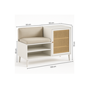 Ver imagem 3 de Sapateira com Estofado Porta em Palha Indiana e Prateleiras