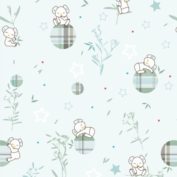 Papel de Parede Adesivo Lavável Coala 12m - 1