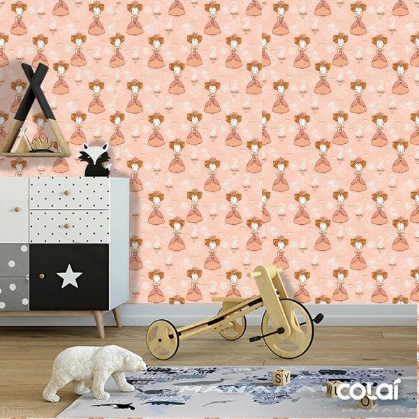 Papel de Parede Adesivo Lavável Princesa do Chá - 2