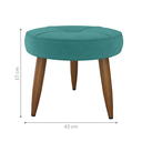 Ver imagem 2 de Puff Redondo para Sala Davi Veludo Verde Menta