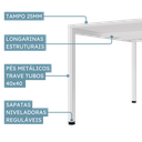 Ver imagem 5 de Escrivaninha Dupla Industrial com Pé Trave 120cm Yescasa Branco
