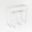 Ver imagem 1 de Bancada Cozinha Balcão Gourmet Branco 2 Banquetas Estofado Br