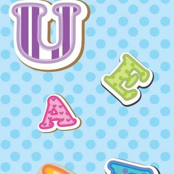 Papel de Parede Adesivo Lavável Saber Letras Azuis - 1