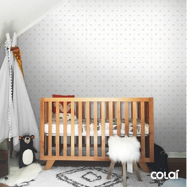 Papel de Parede Lavável Coroa de Príncipe Dourada 6m - 3