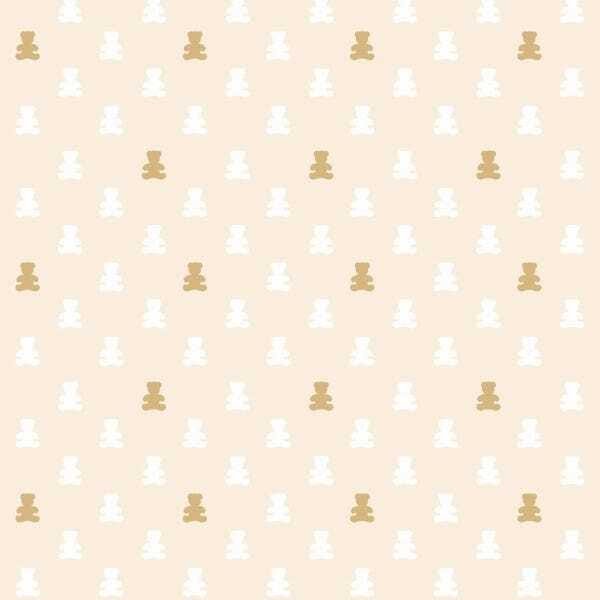 Papel de Parede Adesivo Lavável Ursinhos Dourados 6m - 1