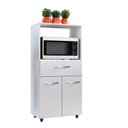 Ver imagem 3 de Armário Balcão Multiuso para Cozinha Micro-ondas e Forno Luna 02 Portas 01 Gaveta Branco Moblis