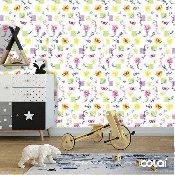 Papel de Parede Adesivo Lavável Brincadeiras 6m - 2
