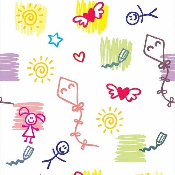 Papel de Parede Adesivo Lavável Brincadeiras 6m - 1