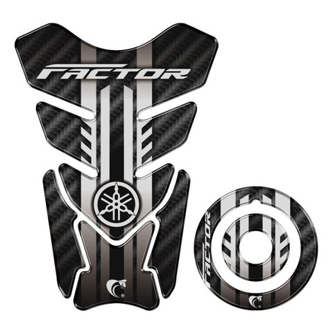 Kit Adesivo Protetor Tanque e Bocal Moto Yamaha Factor 2023-2024 Preto
