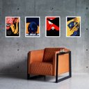 Ver imagem 1 de Kit 4 Quadros Decorativos Músicos Jazz 24x18cm:madeira Branca