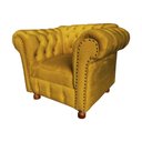 Ver imagem 2 de Poltrona Luis XV Chesterfield Capitone Suede Amarela Decorativa / Sala, Tv, Estar, Recepção