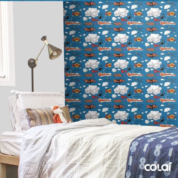 Papel De Parede Adesivo Lavável Desenhos Explosivos 6m - 3