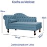 Recamier Divan Sofá Moderno Larissa Lado Direito Linho Azul - 5