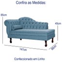 Ver imagem 5 de Recamier Divan Sofá Moderno Larissa Lado Direito Linho Azul