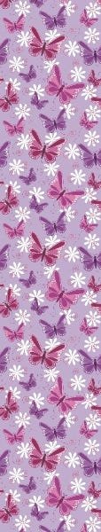 Papel De Parede Lavável Borboletas 3D Fundo Roxo 6m - 7