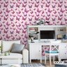 Papel De Parede Lavável Borboletas 3D Fundo Rosa 6m - 4