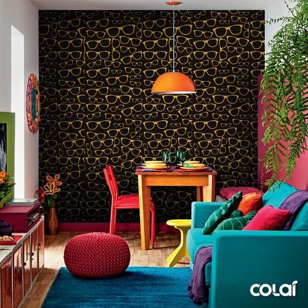 Papel De Parede Adesivo Lavável Corações Multicor 3m - 6
