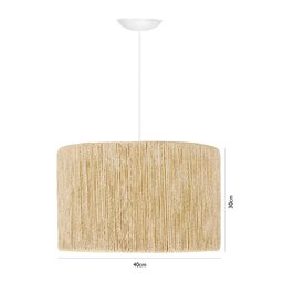 Pendente Sisal Estilo Japandi Minimalista Fio Branco - 3