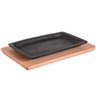 Mix Grill Churrasco Kort Travessa de Ferro Fundido 16x20cm com Base de Madeira Retangular - 1