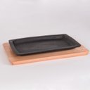Ver imagem 4 de Mix Grill Churrasco Kort Travessa de Ferro Fundido 16x20cm com Base de Madeira Retangular