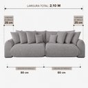 Ver imagem 4 de Sofá Retrátil 3 Lugares Bouclê Armani 2,10 Mts Cinza