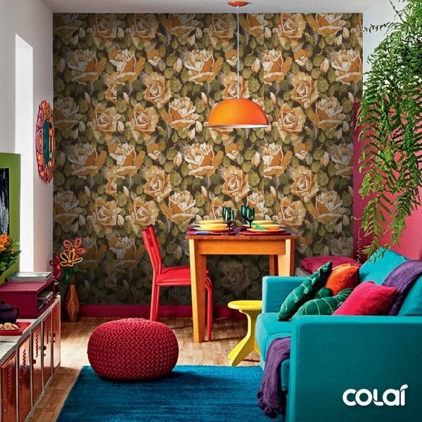 Papel De Parede Adesivo Lavável Flores Infantis 18m - 5