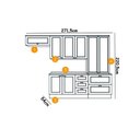 Ver imagem 3 de Cozinha Modulada Henn Americana 5 Peças (2 Armários + 1 Balcão + 1 Paneleiro + 1 Complemento)