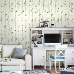 Papel De Parede Adesivo Lavável Folhas Verdes-Olivas 15m - 2