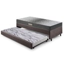 Ver imagem 1 de Bicama Box Solteiro Courino Linho 88x188x28 Cm com Colchão Dual Firm Espuma Ecoflex